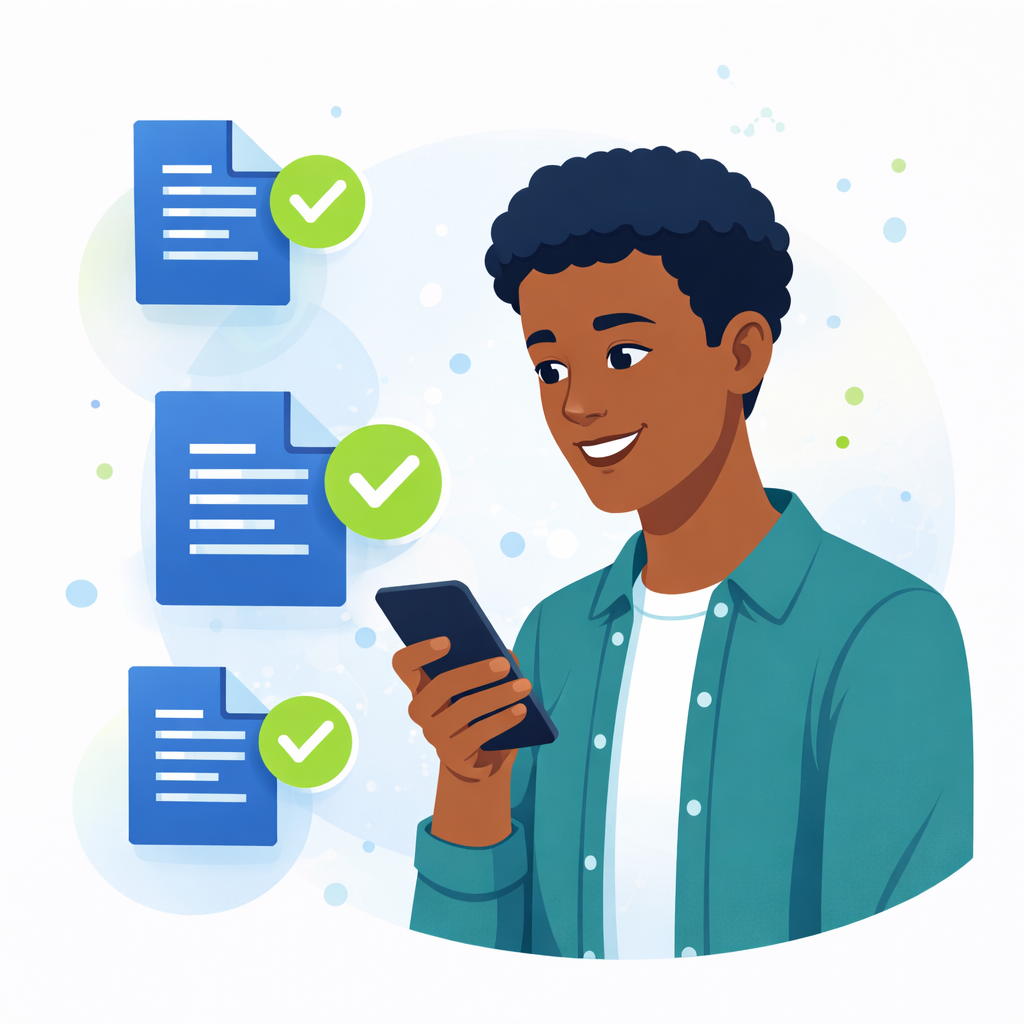 Person receiving helpful information on their phone